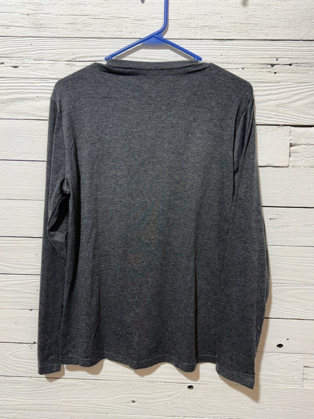 Dark Gray Long Sleeve Tee with Skeleton Girl Coffee Graphic Womens - Picture 3 of 3